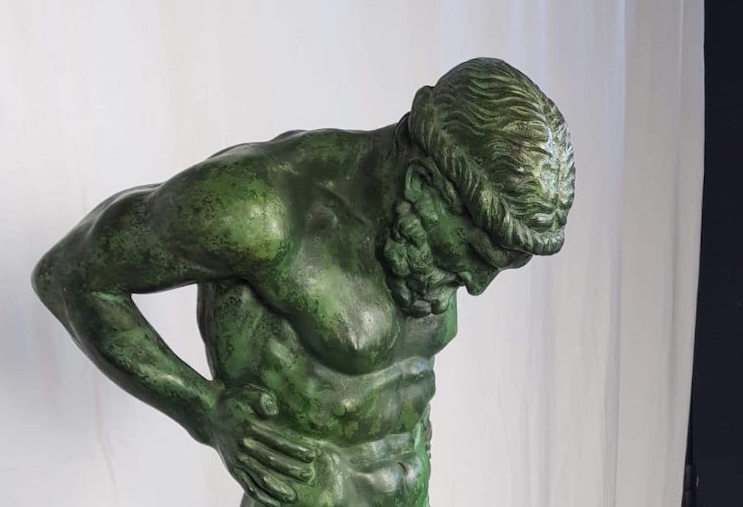Danish 20th Century Large Bronze Statue of Atlas For Sale