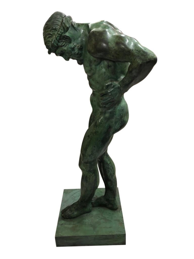 Classical Greek 20th Century Large Bronze Statue of Atlas For Sale