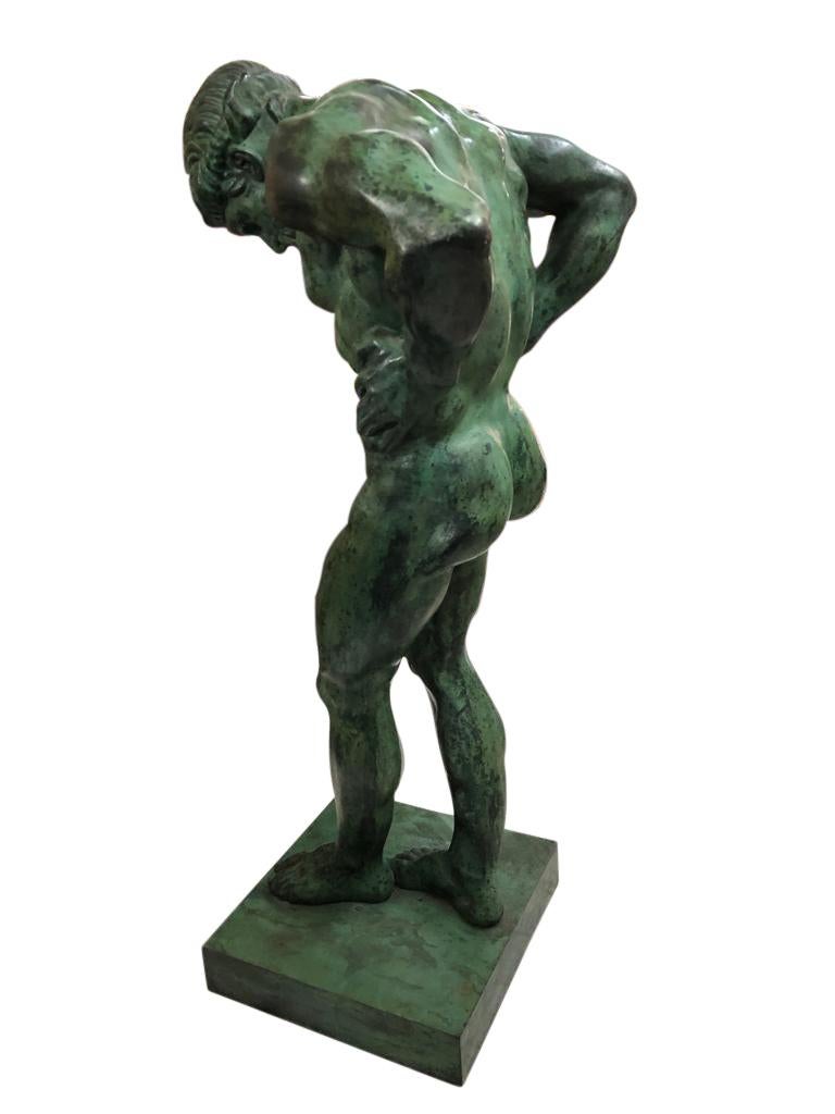 Danish 20th Century Large Bronze Statue of Atlas For Sale