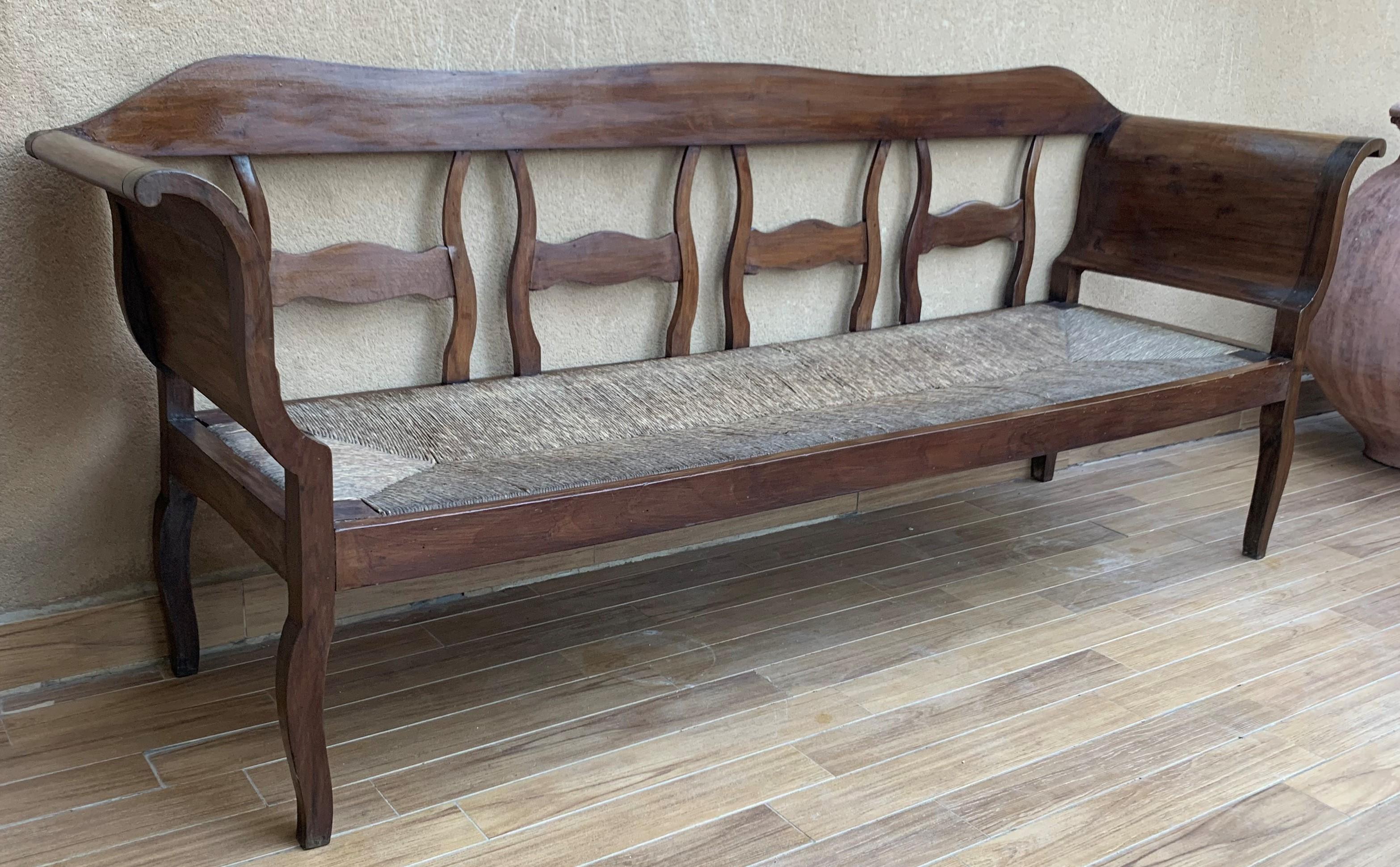 caned bench seat