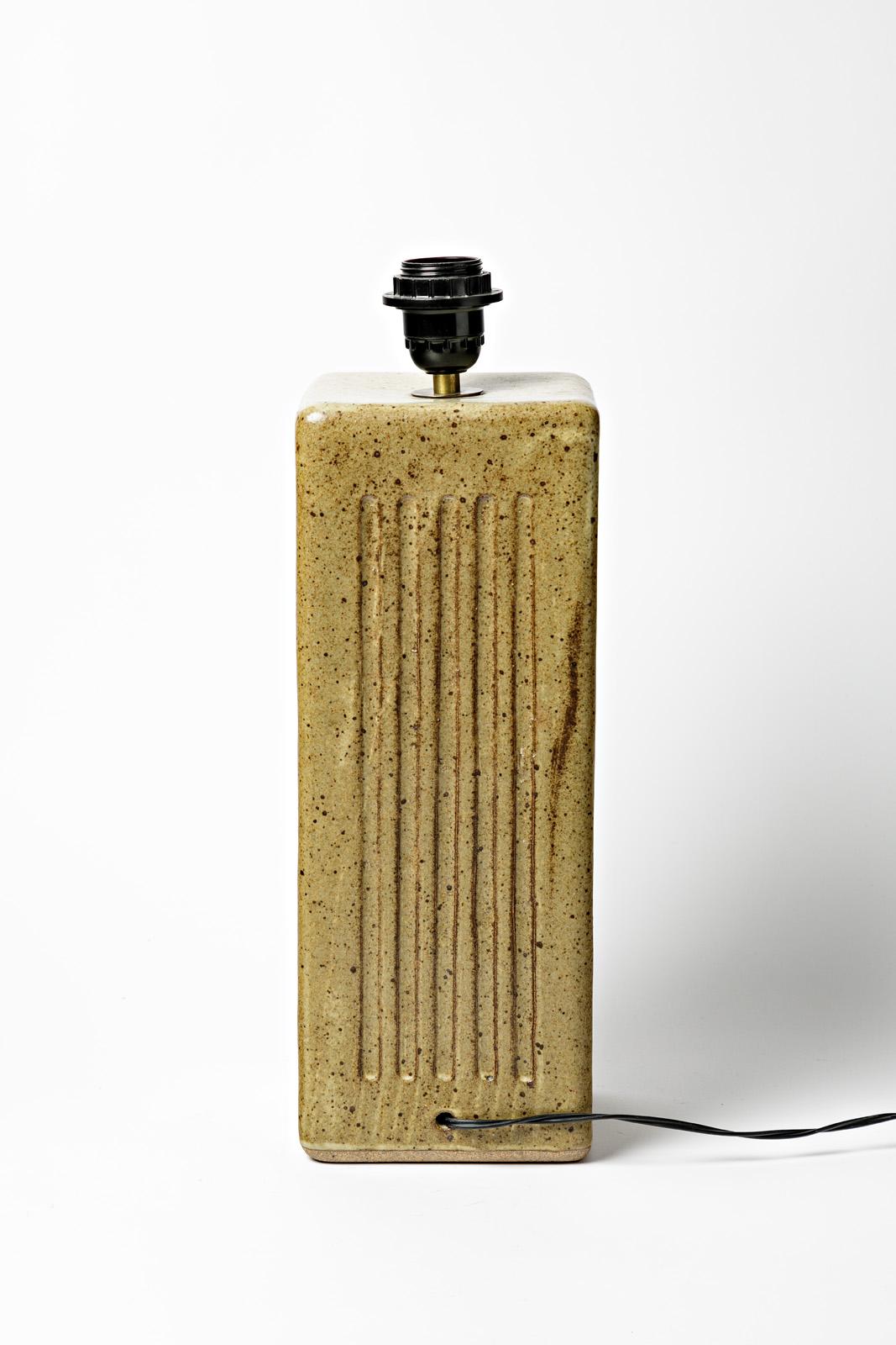 Grande lampe de bureau en céramique du 20ème siècle Pièce unique de fabrication artisanale française, 1960 Excellent état - En vente à Neuilly-en- sancerre, FR