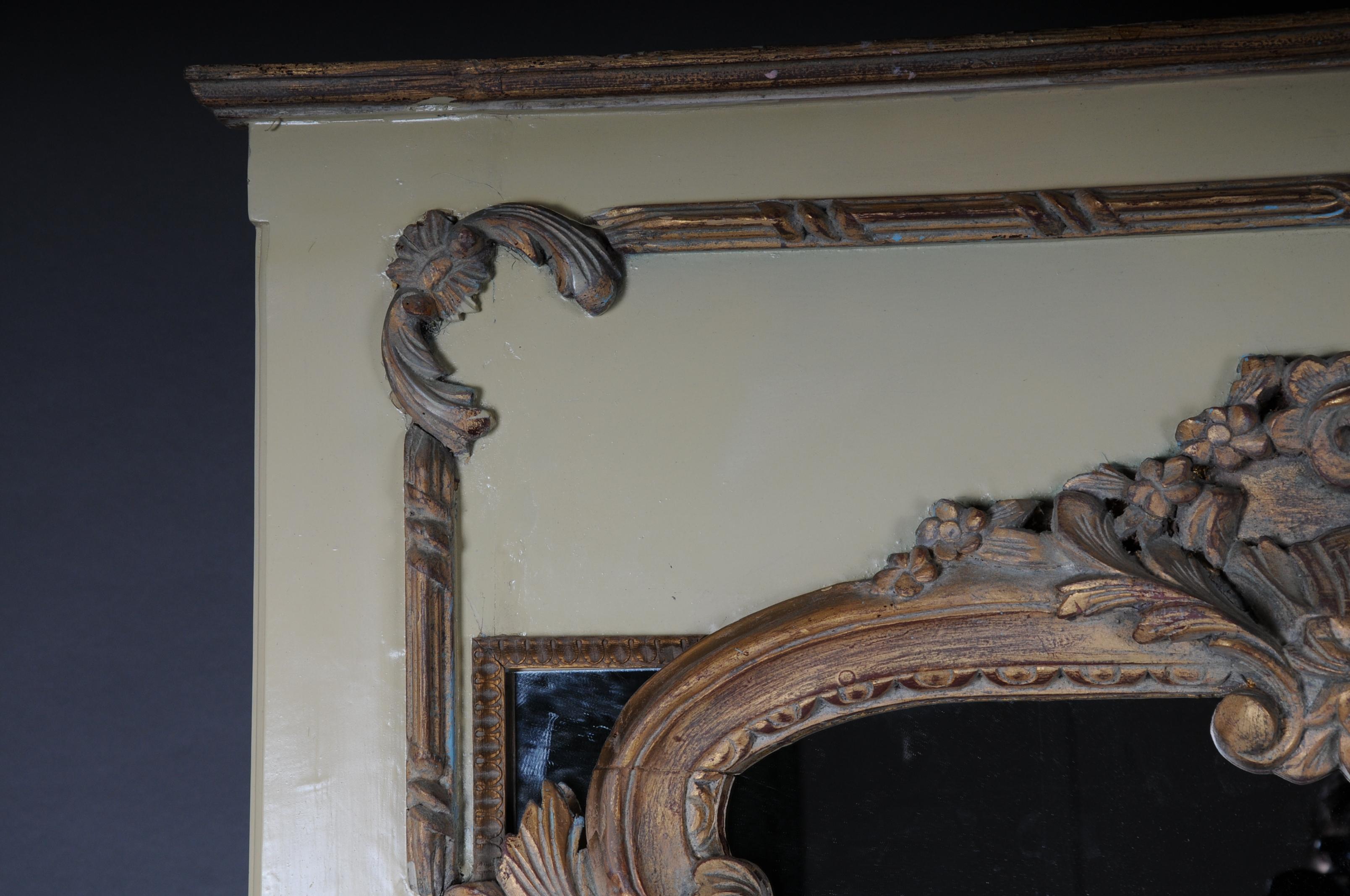 Hand-Carved 20th Century Large Classicism Full Length Mirror, Beechwood For Sale