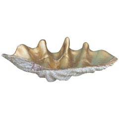 20th Century Large Composite Clam Shell, Gold Interior