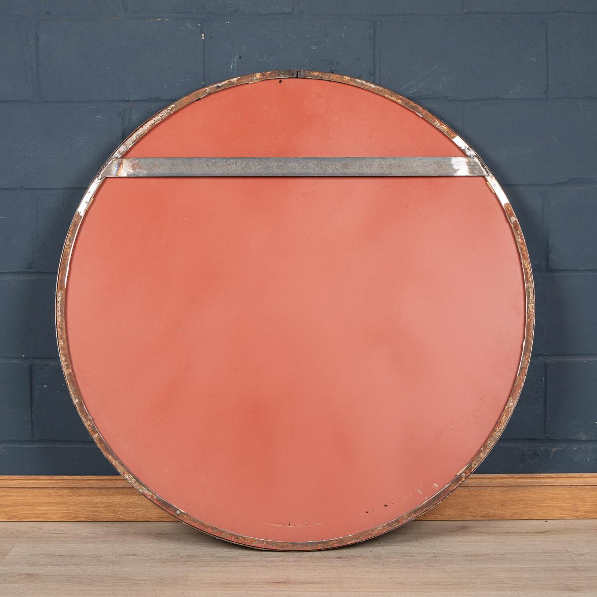 20th Century Large Convex Railway Mirror, Czechoslovakia In Good Condition For Sale In Royal Tunbridge Wells, Kent