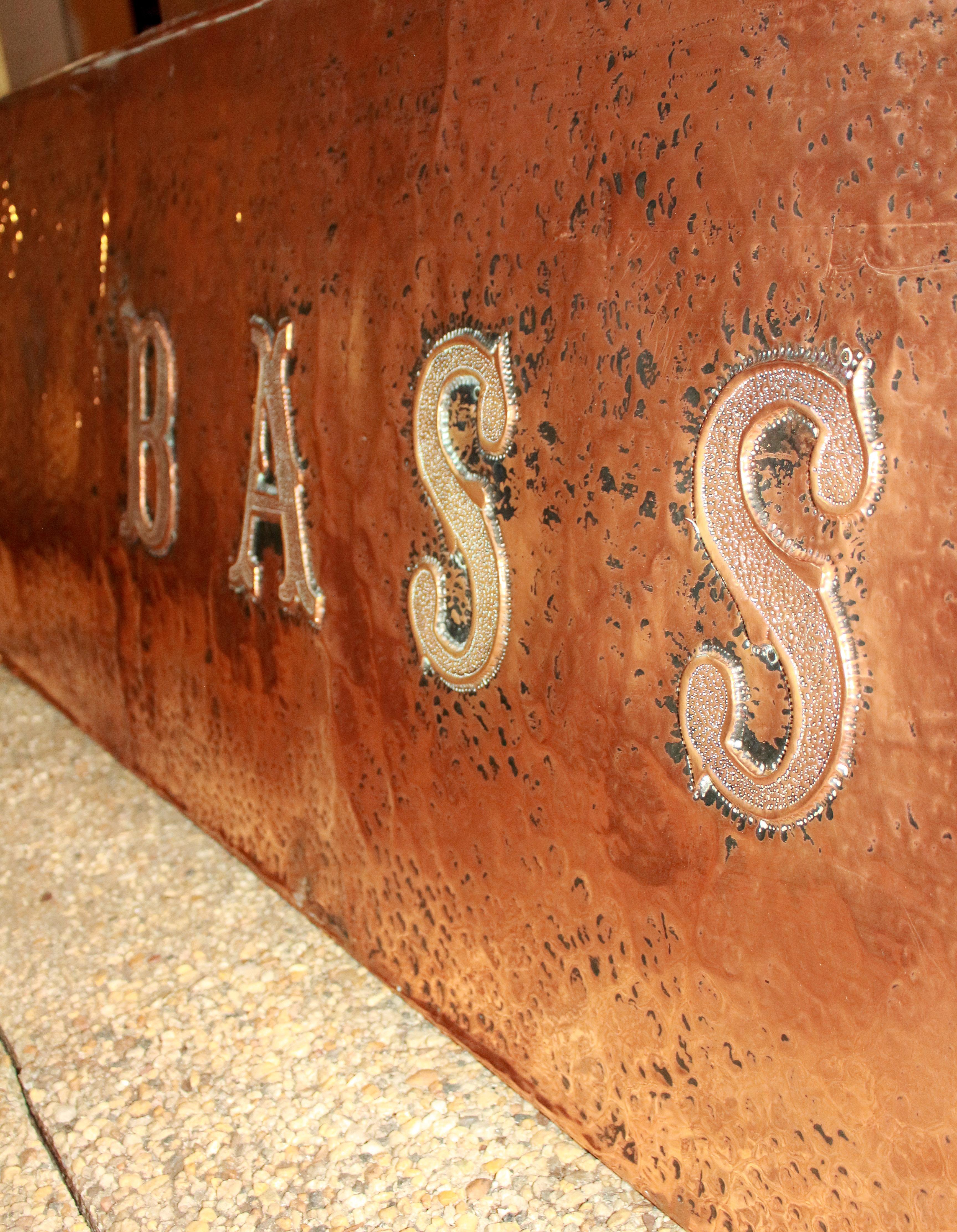 20th Century Large Copper Pub Sign 