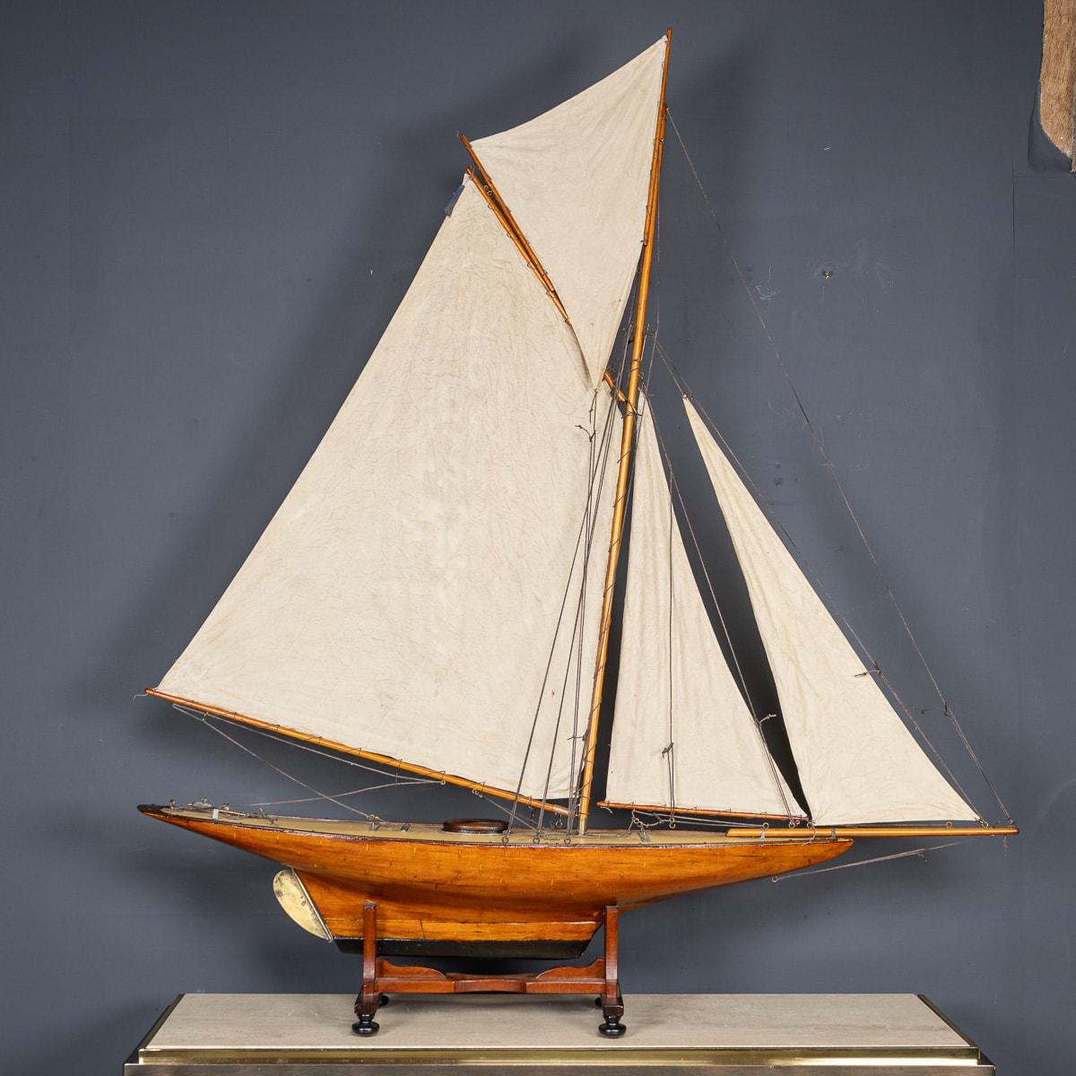 Other 20th Century Large English Made Wooden Pond Yacht c.1930 For Sale