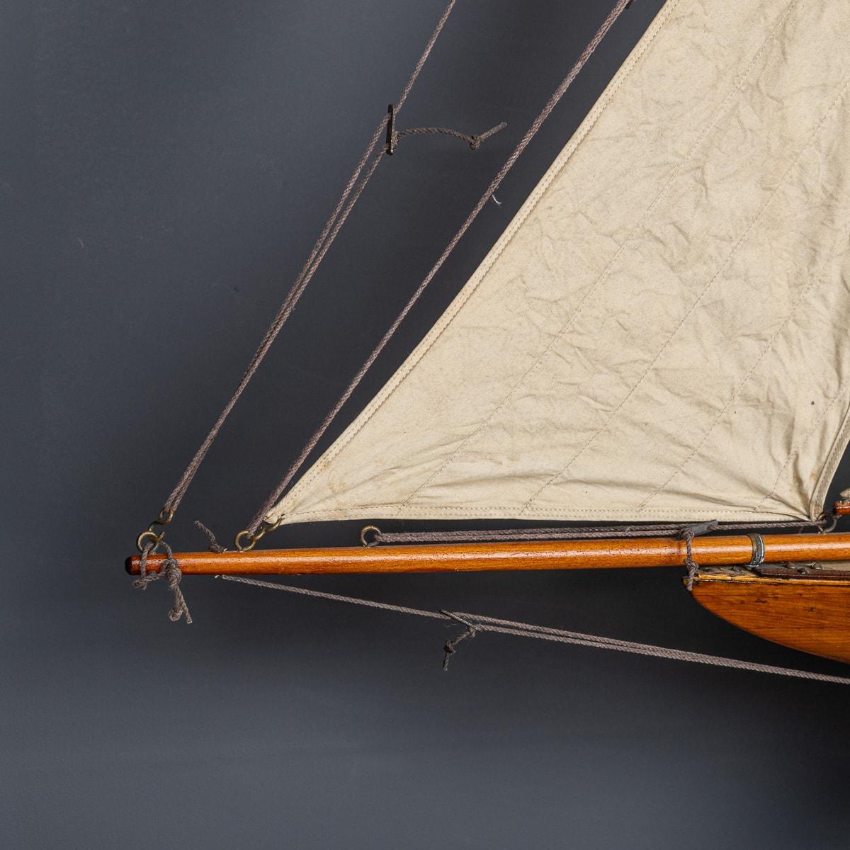 British 20th Century Large English Made Wooden Pond Yacht c.1930 For Sale