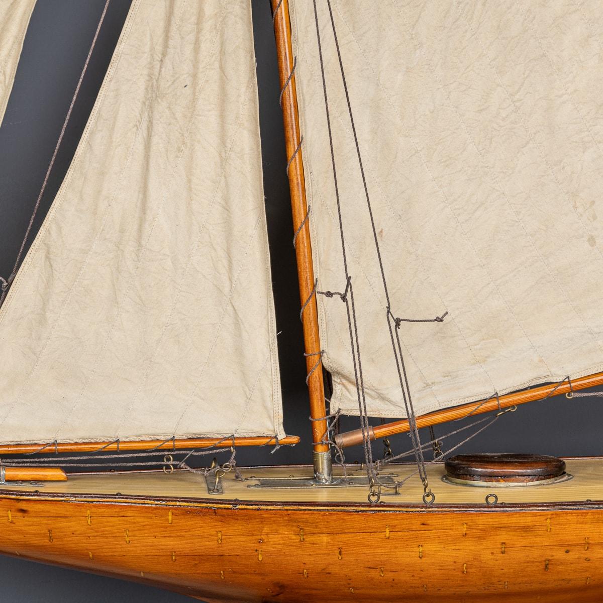 Mid-20th Century 20th Century Large English Made Wooden Pond Yacht c.1930 For Sale