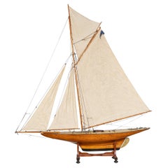 20th Century Large English Made Wooden Pond Yacht c.1930