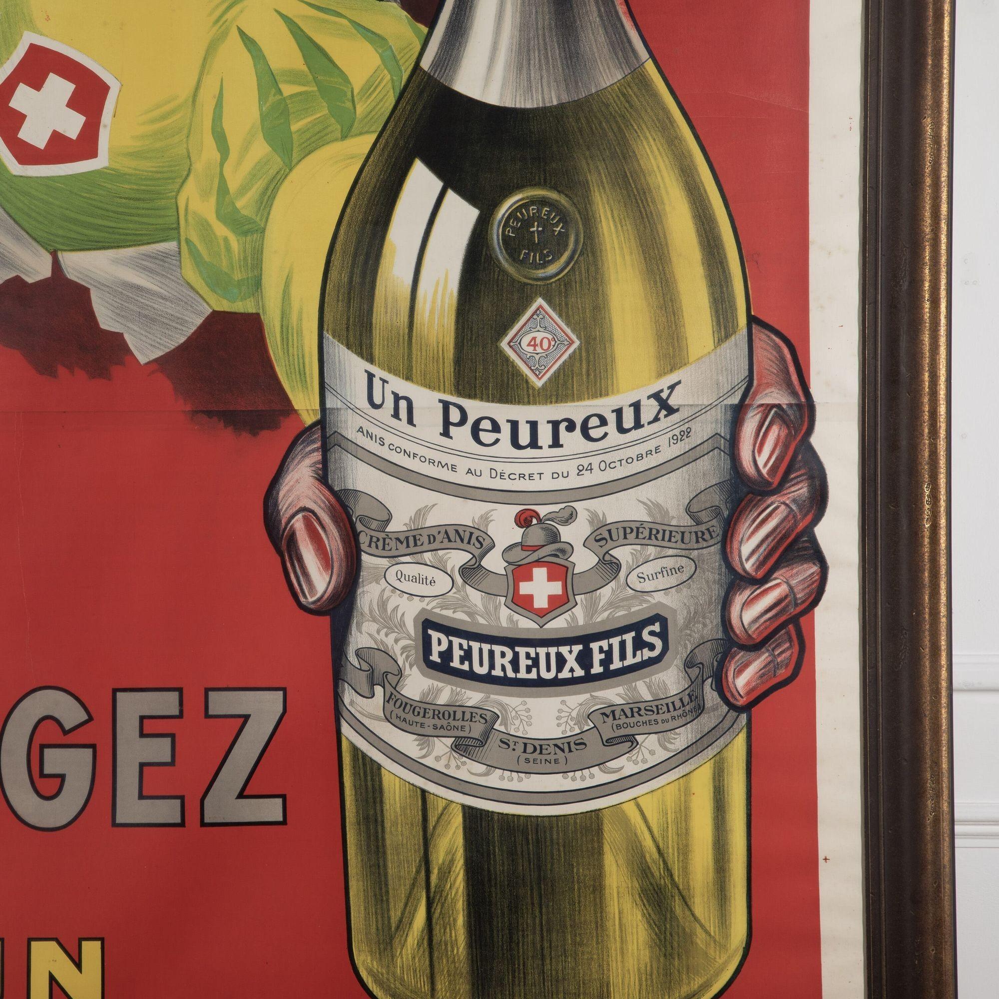 Français Grande affiche publicitaire encadrée d'un absinthe du XXe siècle en vente