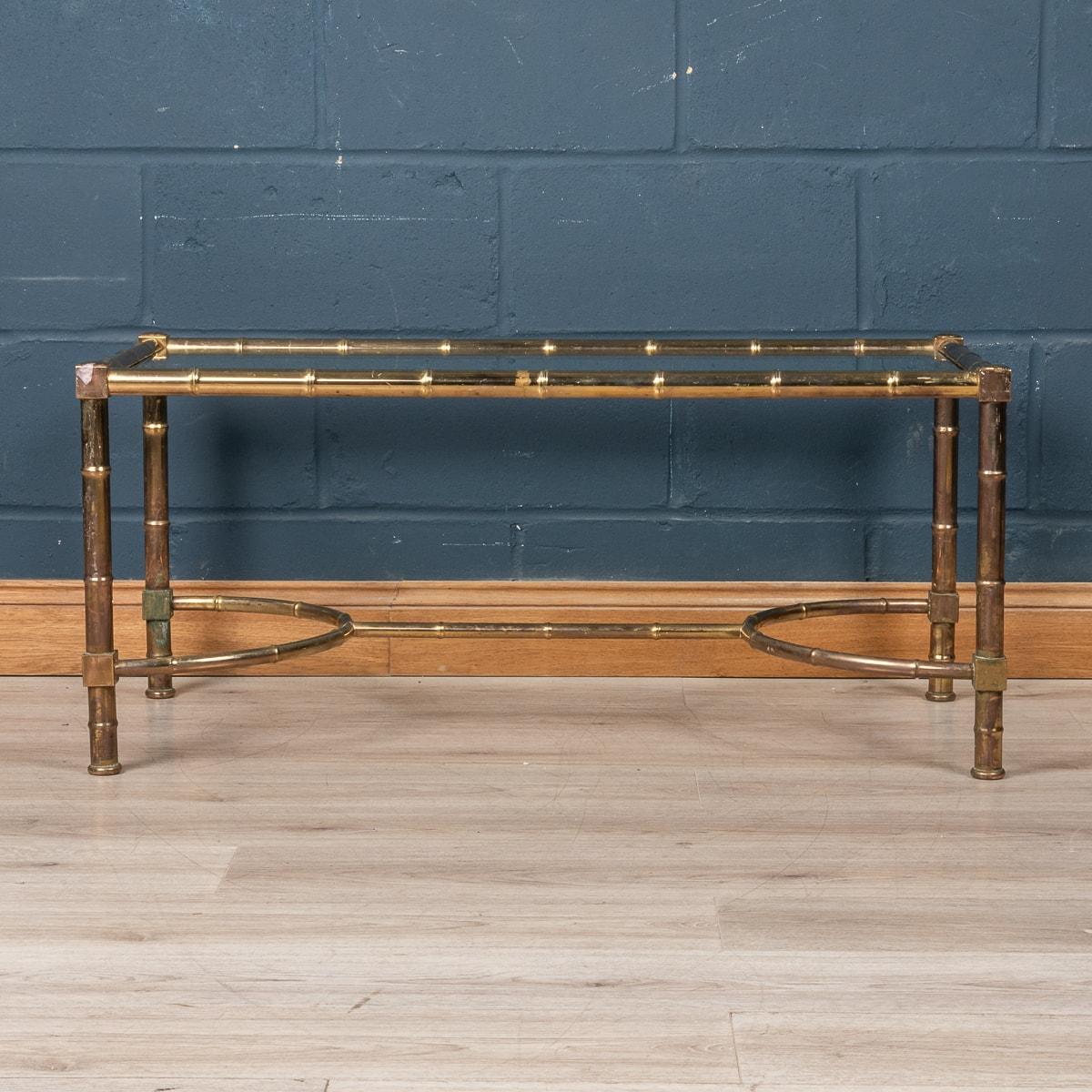 Brass 20th Century Large French Coffee Table Attributable To Maison Jansen, c.1970 For Sale
