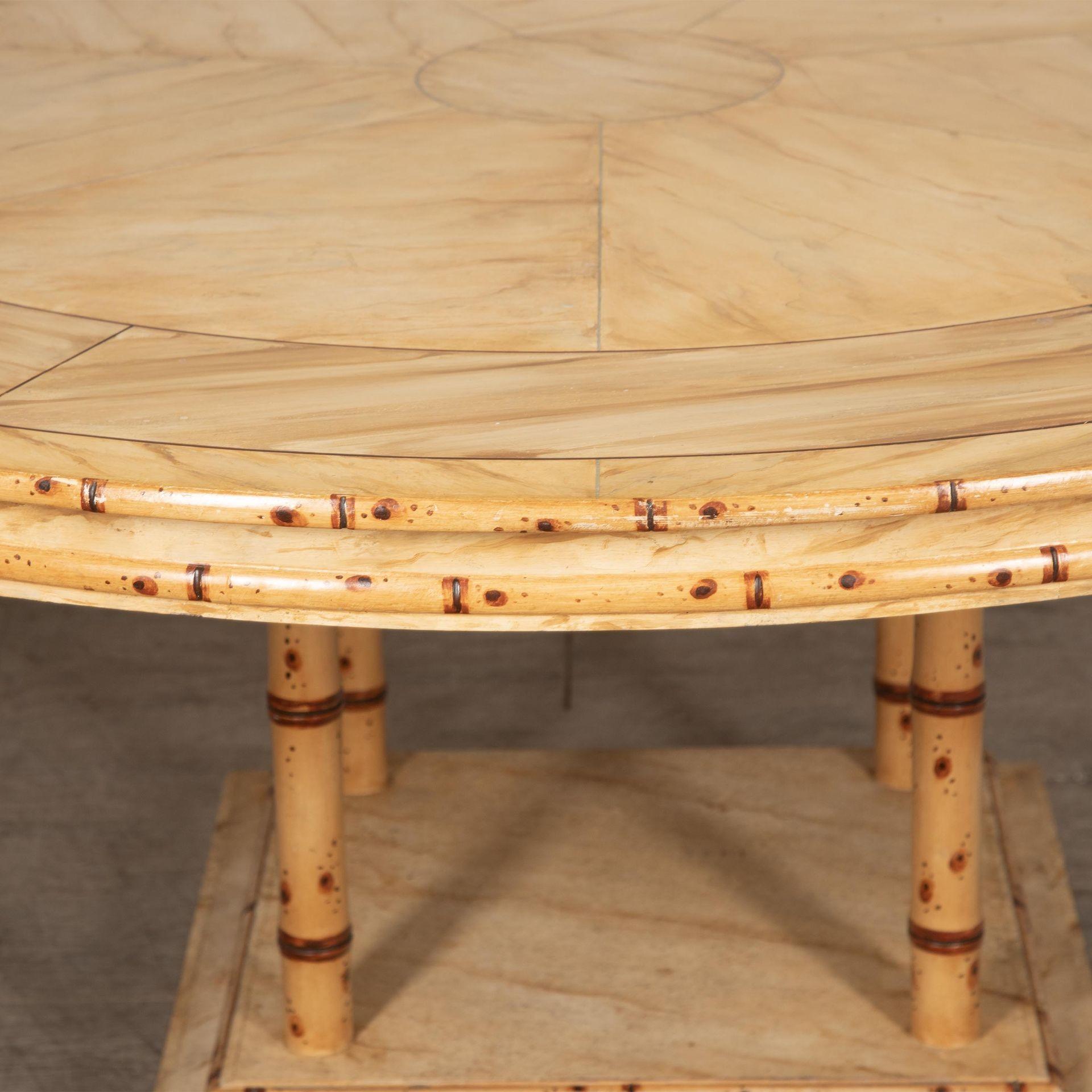 20th Century Large French Faux Bamboo Dining Table For Sale 1