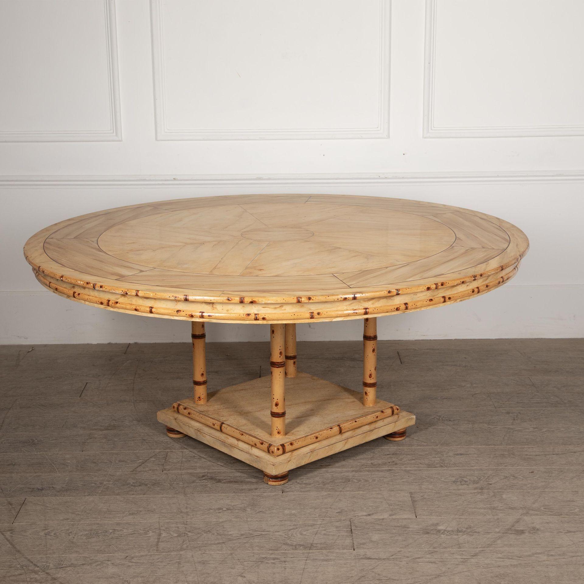 20th Century Large French Faux Bamboo Dining Table For Sale 5