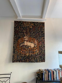 20th Century Large French Handmade Tapestry Based on "The Lady and the Unicorn"