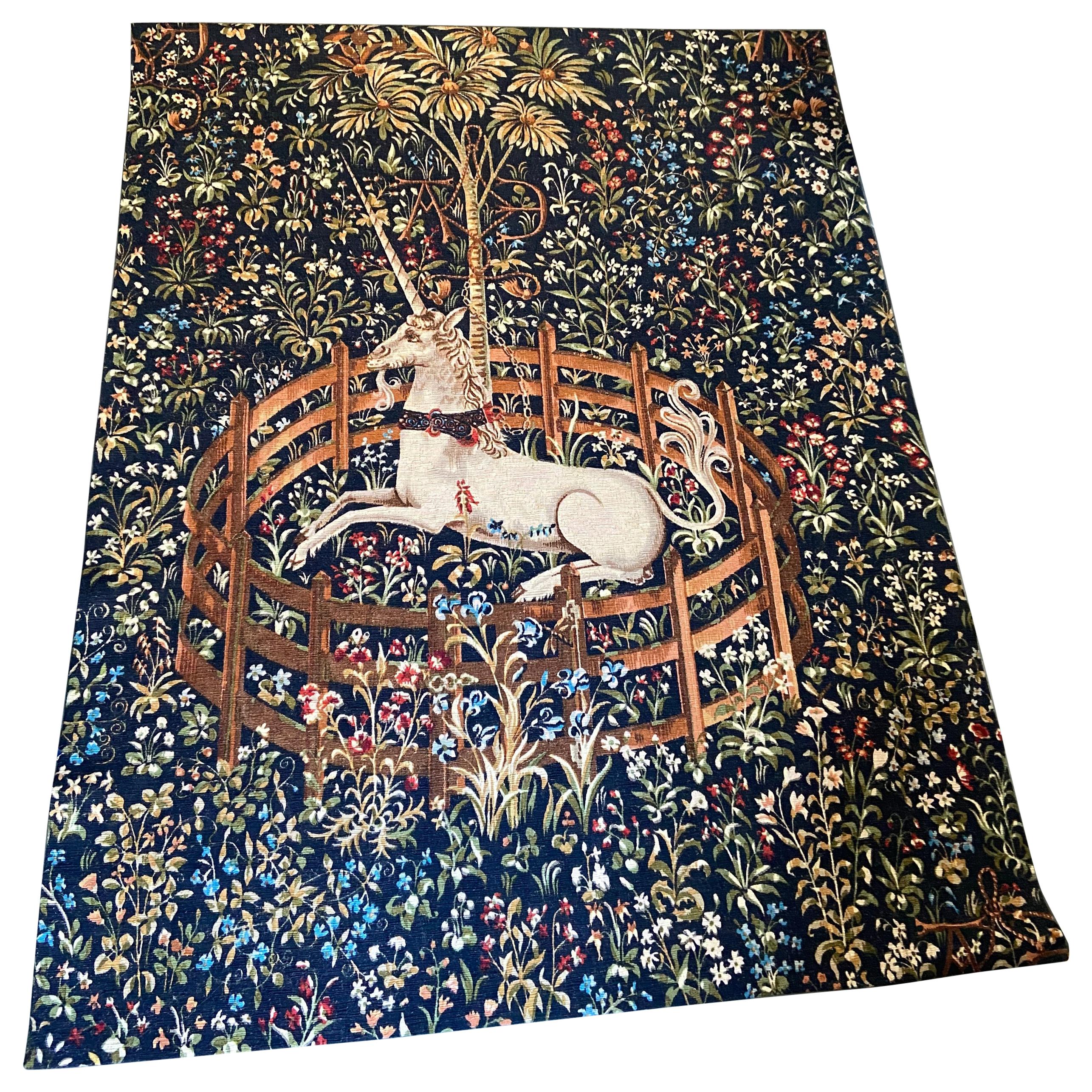 20th Century Large French Handmade Tapestry Based on "The Lady and the Unicorn"