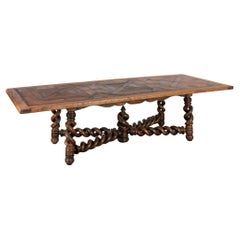 20th Century Large French Oak Dining Table