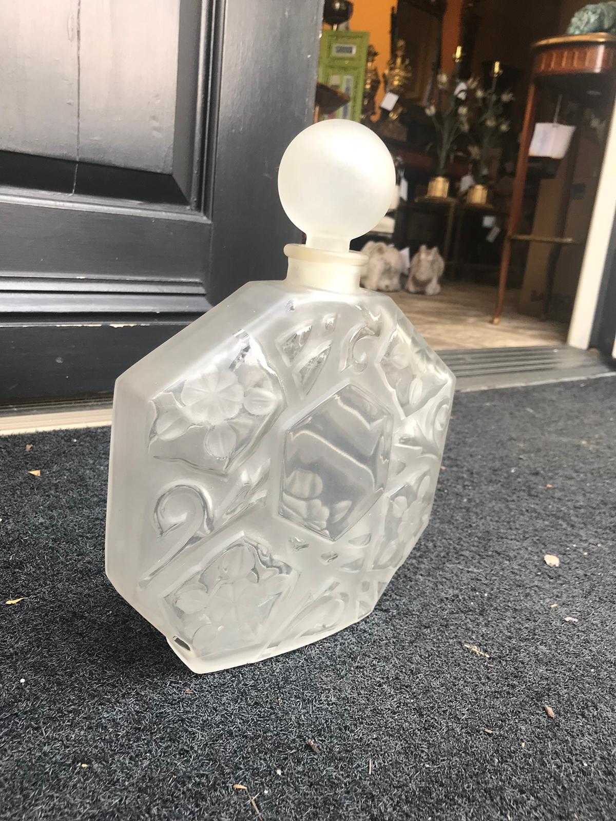 Glass 20th Century Large French Perfume Bottle by JC Brosseau