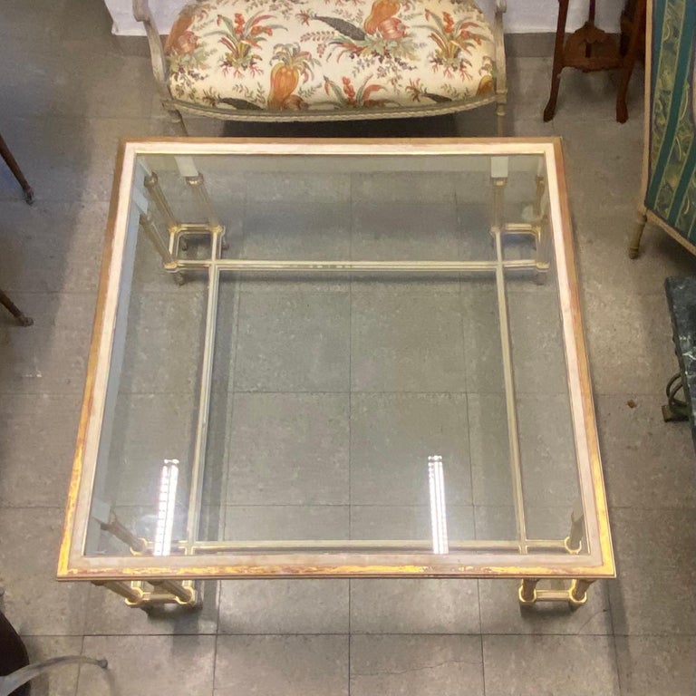 20th Century Large French Square Sofa Table in Gilt Wood in Louis XVI