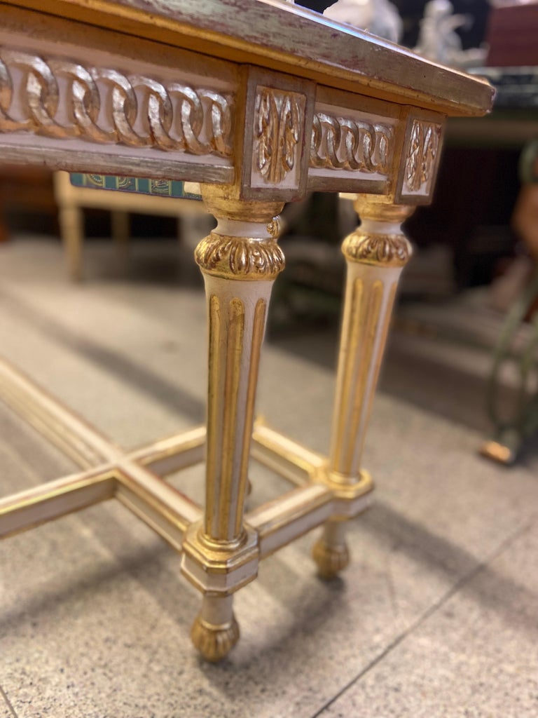 20th Century Large French Square Sofa Table in Gilt Wood in Louis XVI