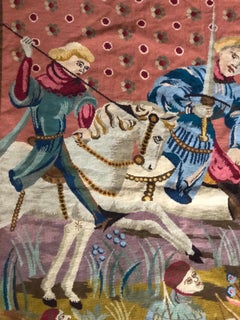 großer französischer Wollteppich des 20. Jahrhunderts mit Jagdszenen