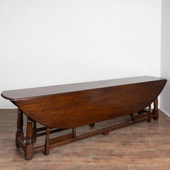 20th Century Large Gateleg English Wake Dining Table