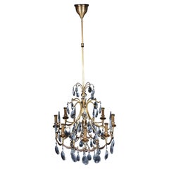 20th Century Large Gold-Plated Brass Chandelier / Chandelier
