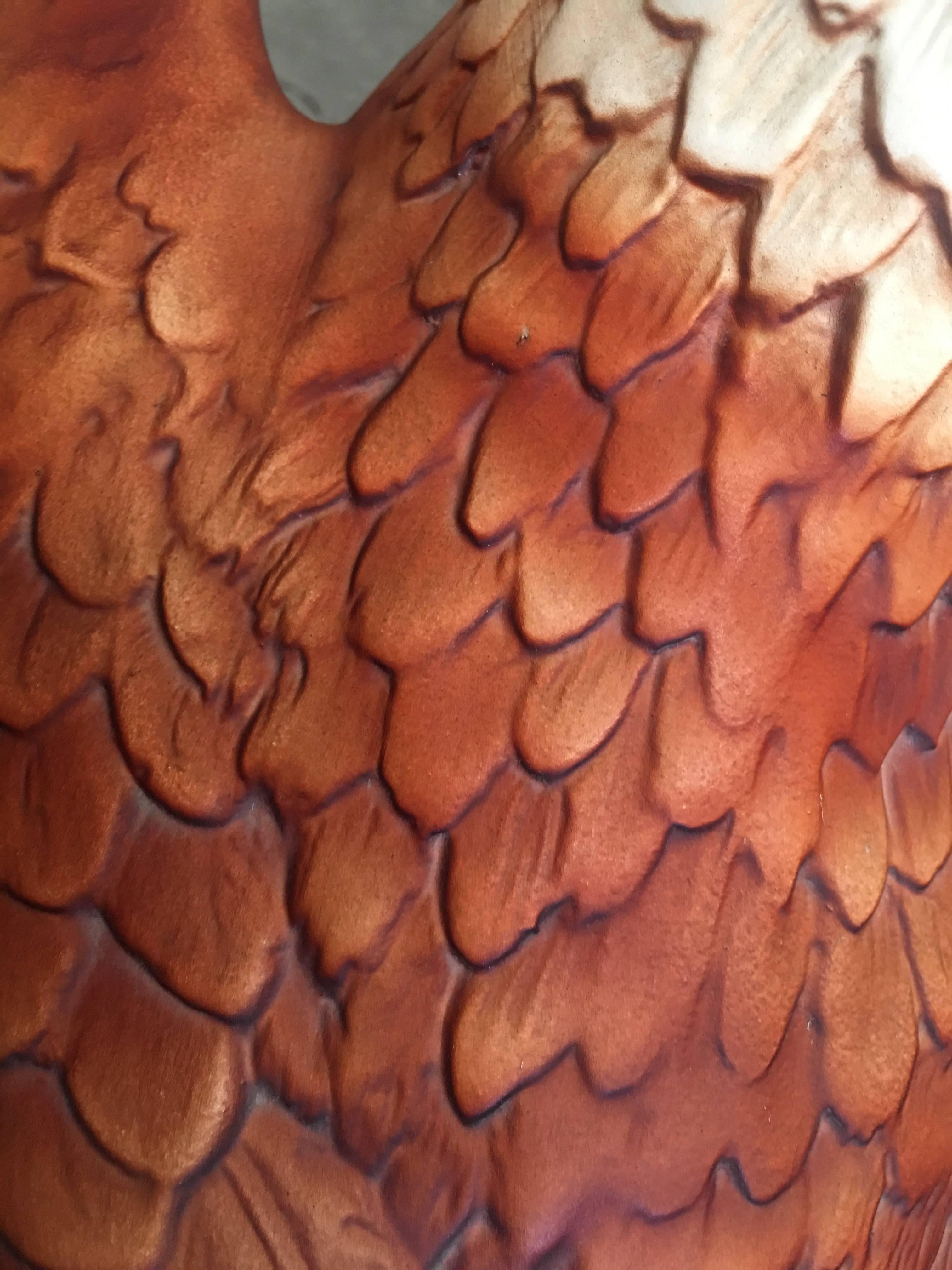 Águila grande de terracota esmaltada italiana del siglo XX en venta 4