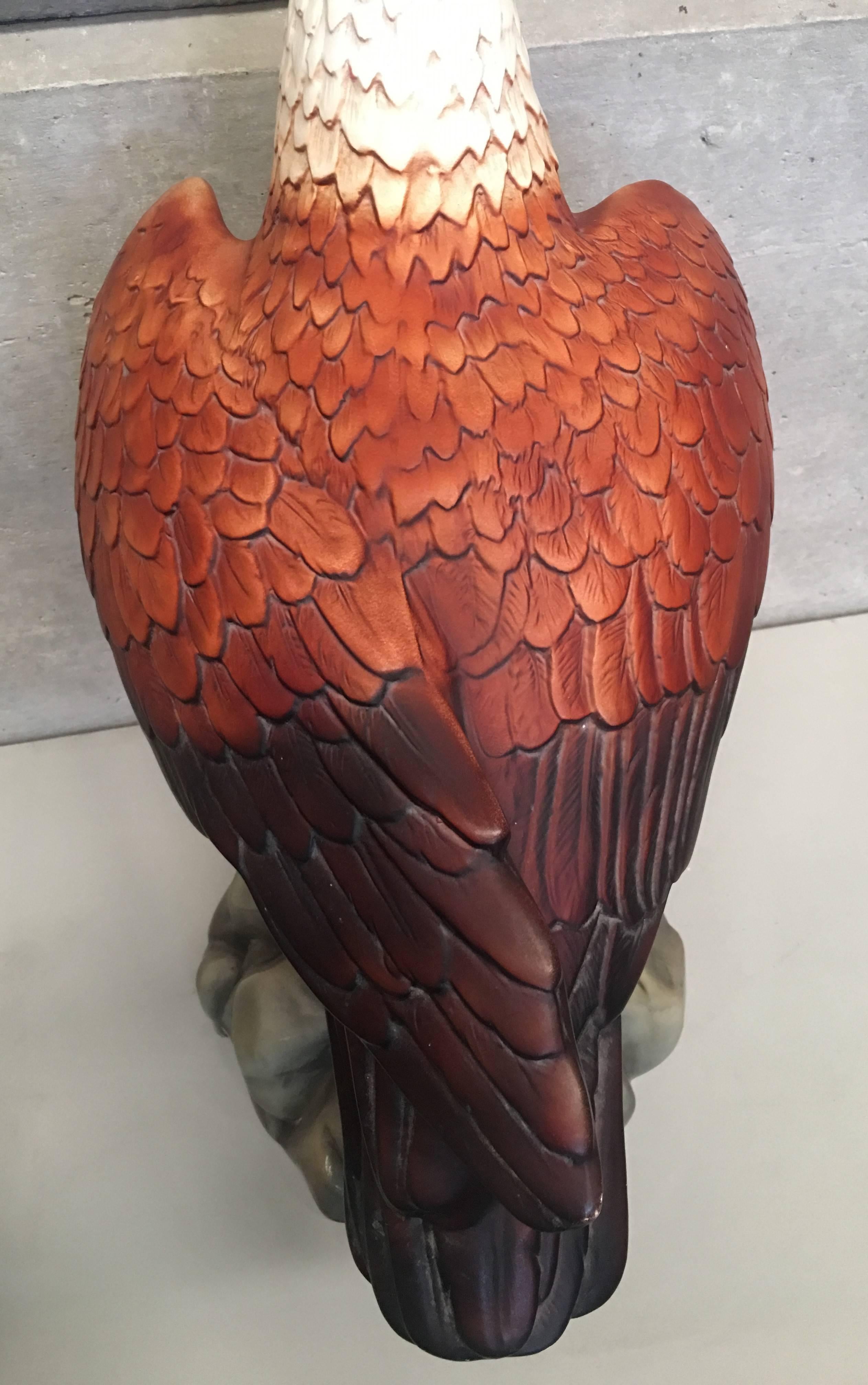 20th Century Large Italian Glazed Terra Cotta Eagle For Sale 6