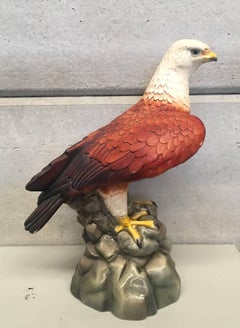 Grand aigle italien en terre cuite émaillée du 20ème siècle