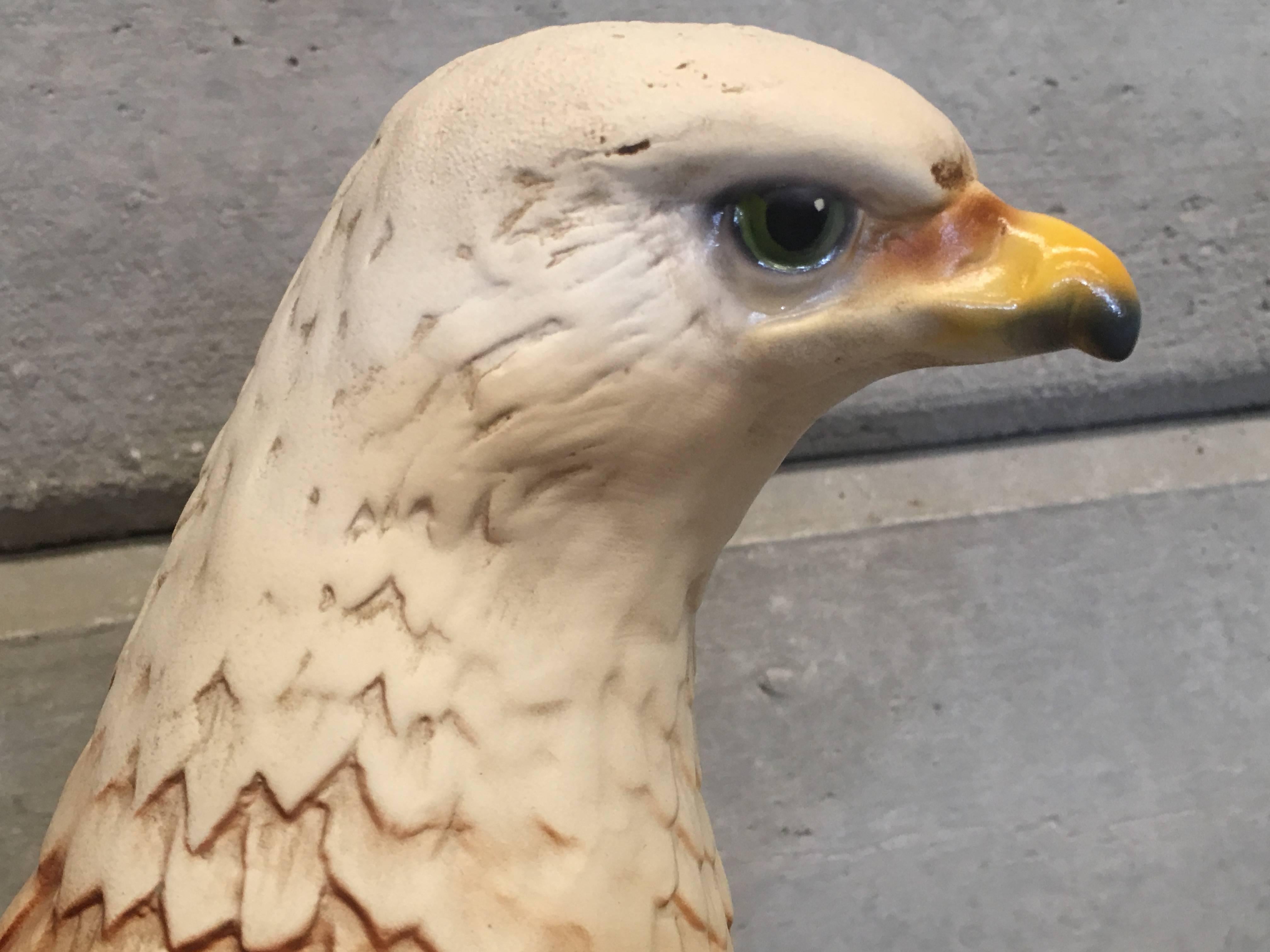 20th Century Large Italian Glazed Terra Cotta Eagle For Sale 4