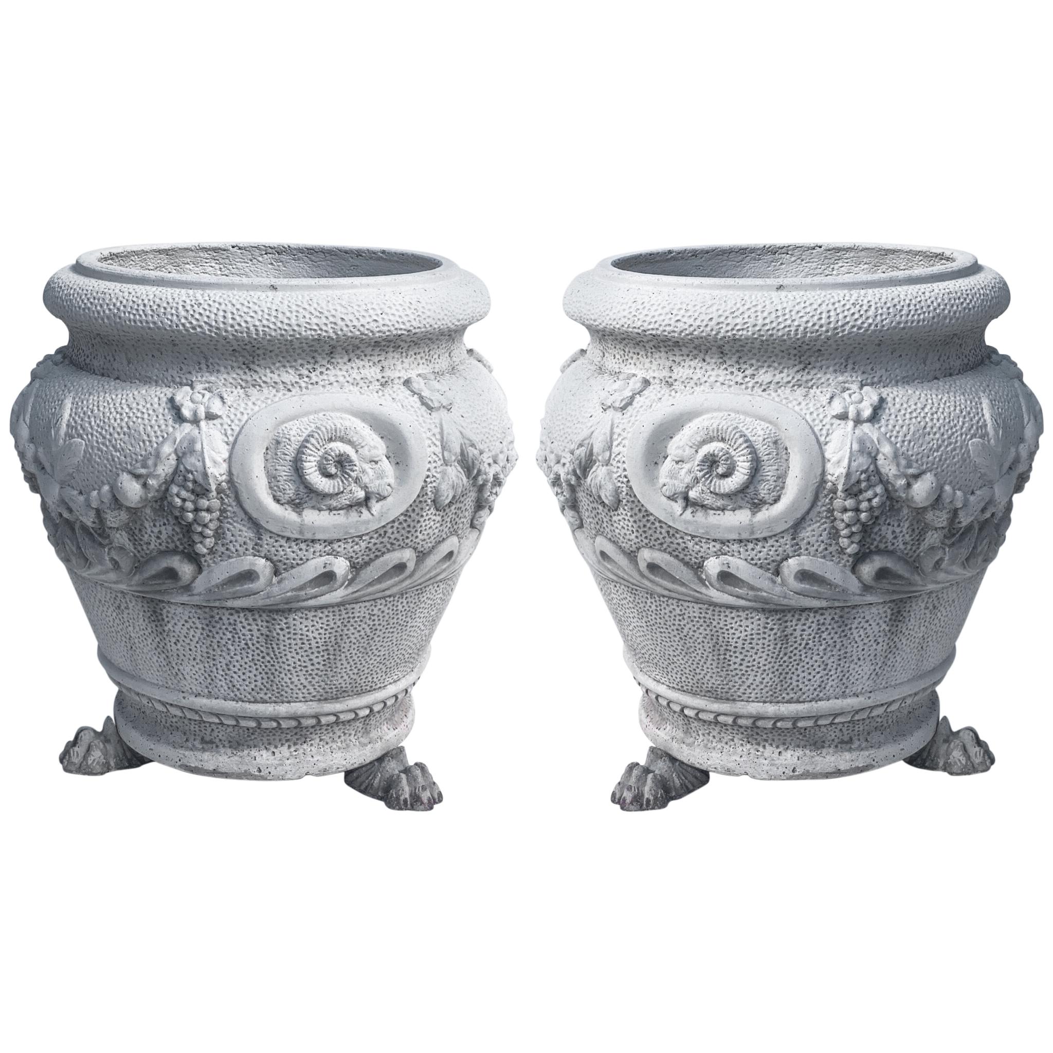 20th Century Large Italian Neoclassical Style Planters by Italgarden, a Pair