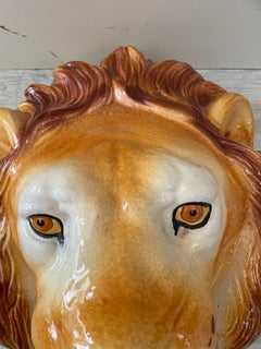 20th Century Large Italian Terracotta Wall Mounted Lion Head Sculpture