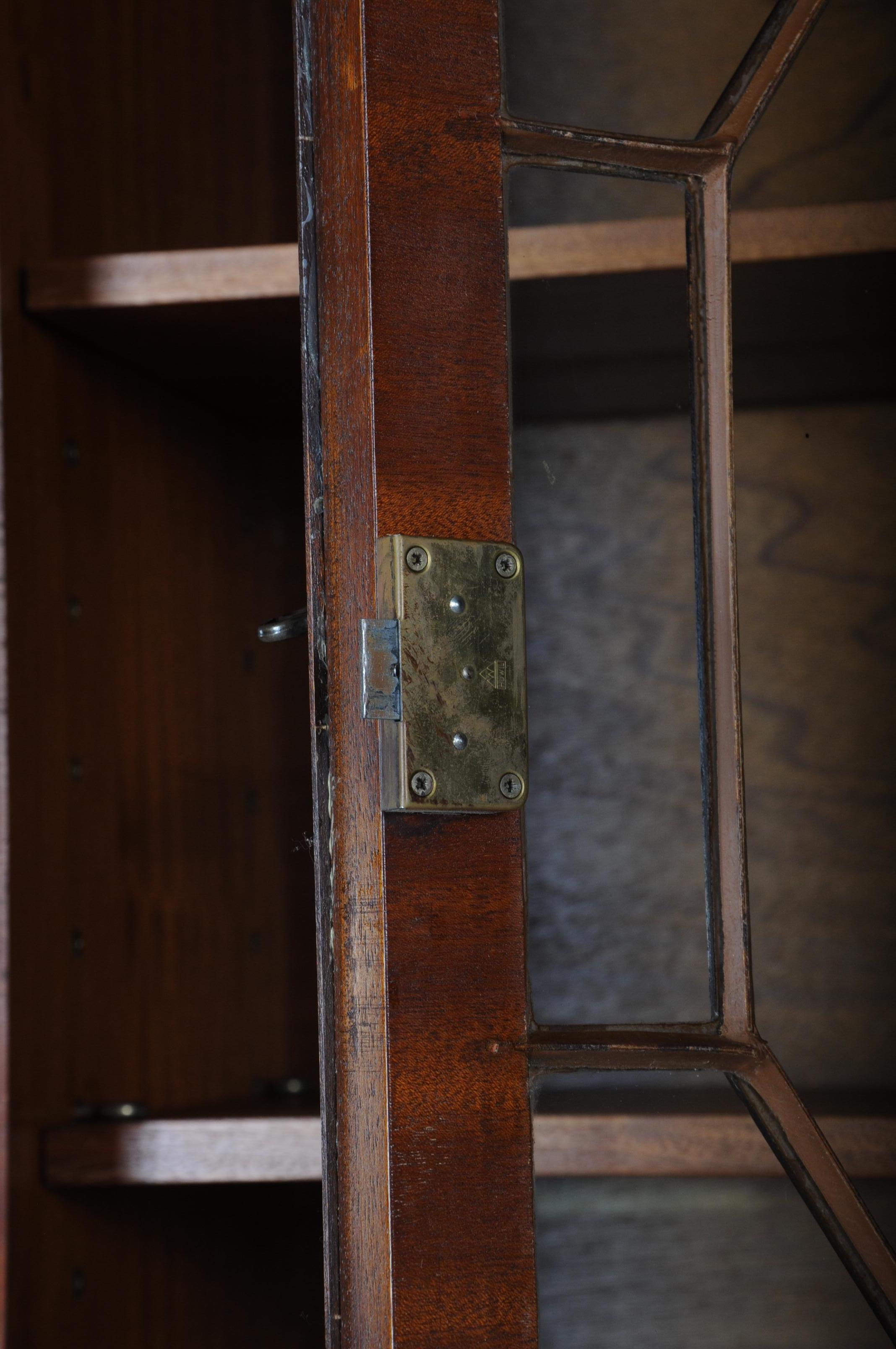 Placage Bibliothèque, vitrine, bibliothèque anglaise en acajou du 20e siècle