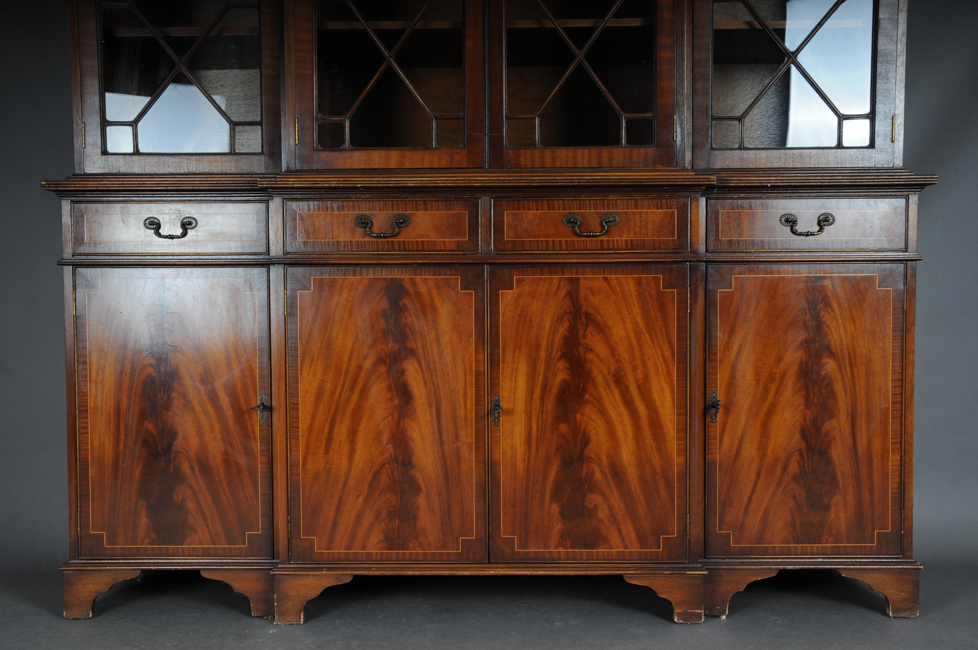 20th Century Large Mahogany English Library, Showcase, Bookcase For Sale 2