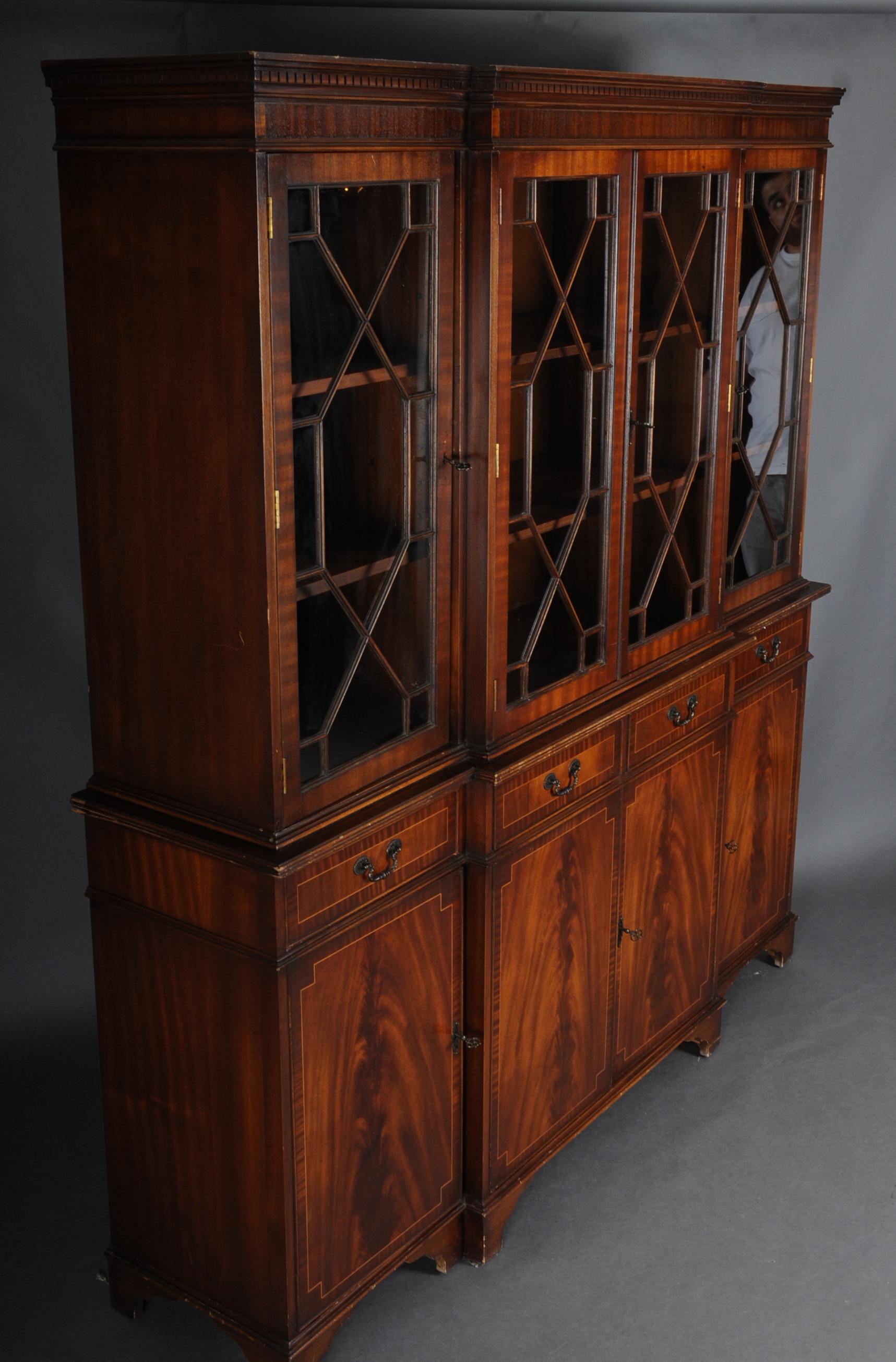 20th Century Large Mahogany English Library, Showcase, Bookcase For Sale 5