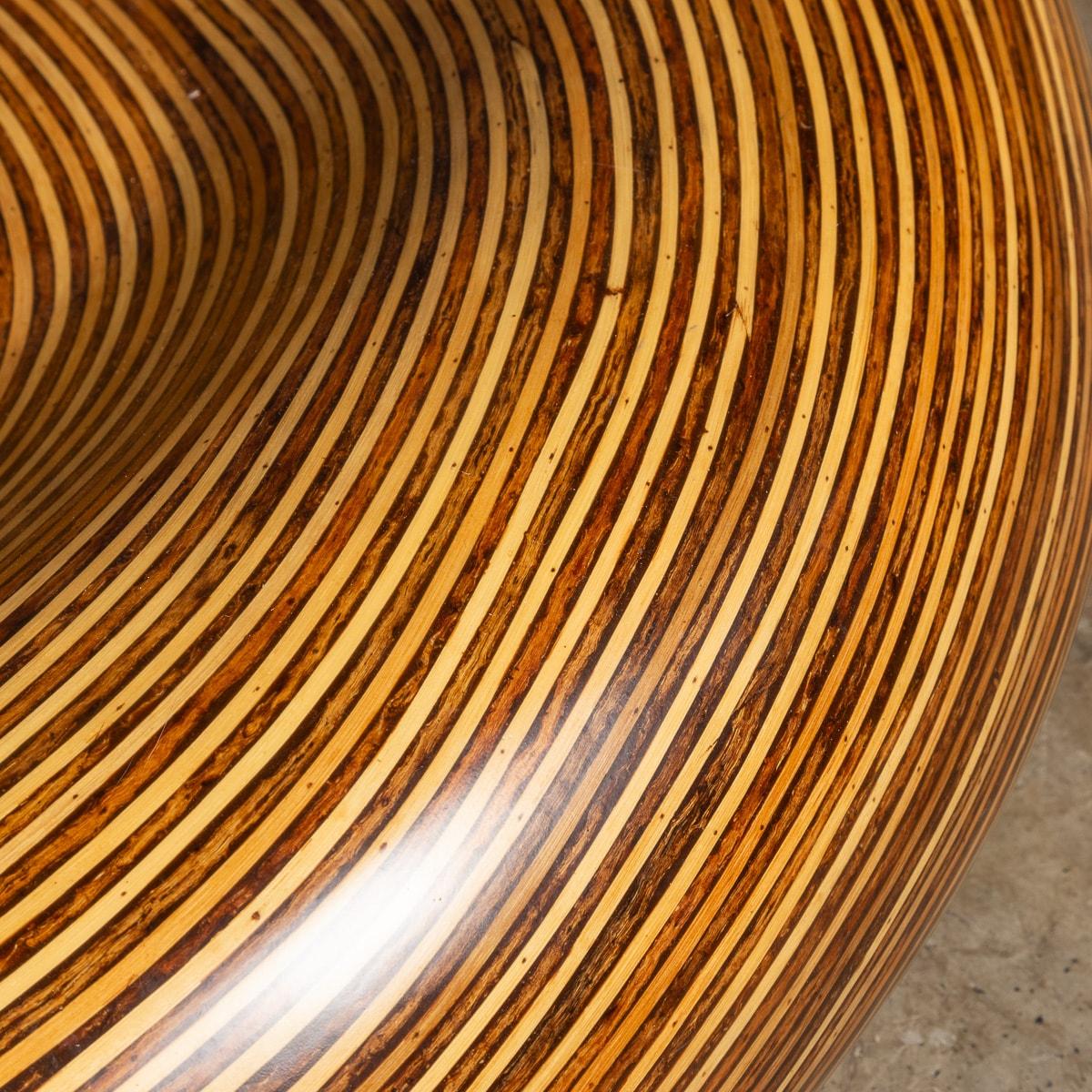 20th Century Large Moulded Fibreglass Table With Layered Wood Effect c.1970 7