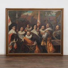 20th Century Large Original Oil on Canvas Painting of St. Adrian's Officers Asse