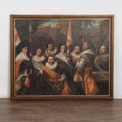 20th Century Large Original Oil on Canvas Painting of St. Adrian's Officers Asse