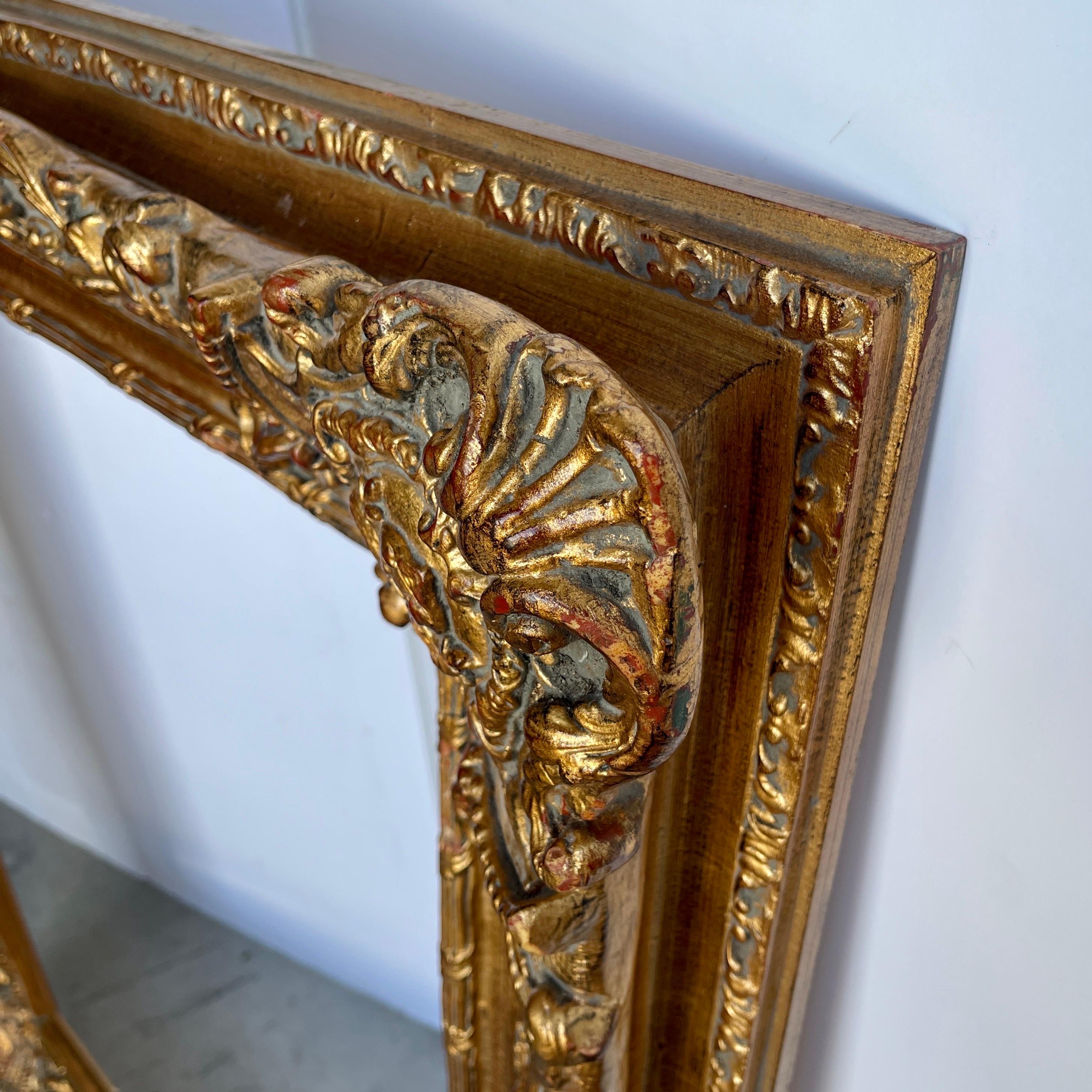 20th Century Large Ornate Carved Gilt Wood Frame, French Rococo Style  5