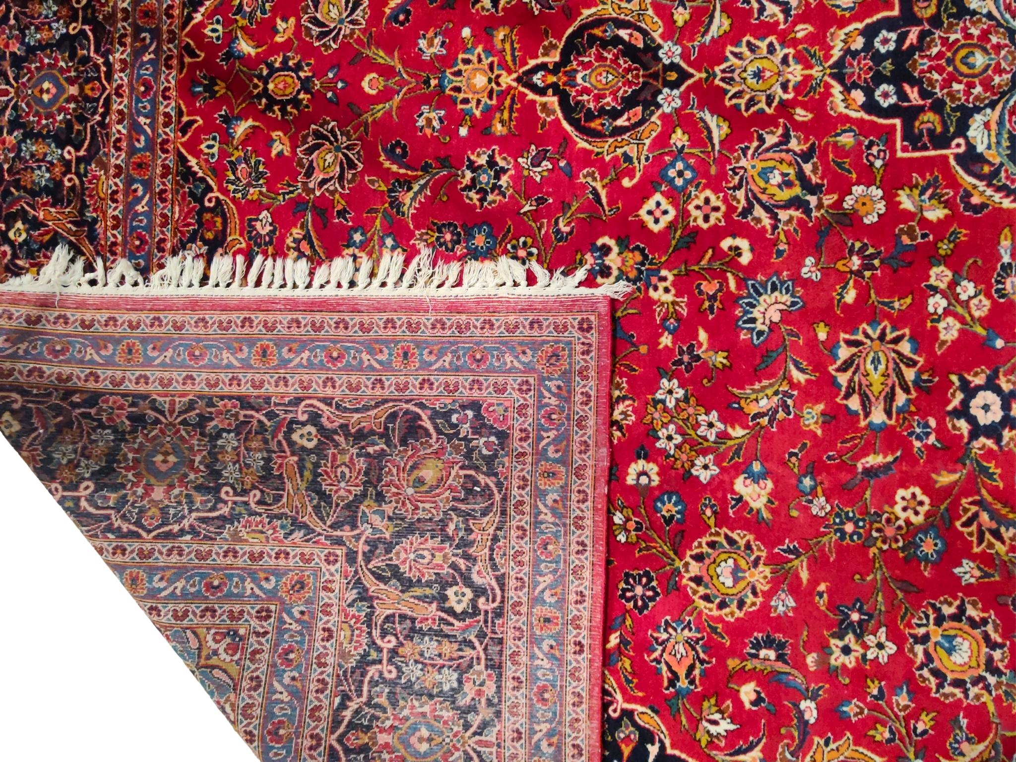 Hand-Knotted 20th Century, Large Persian Kashan Carpet For Sale