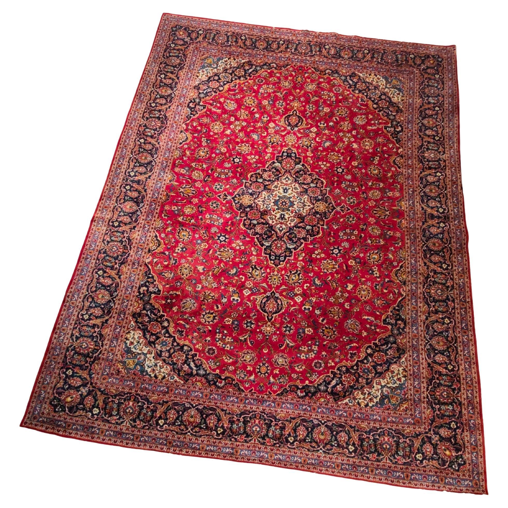 20th Century, Large Persian Kashan Carpet