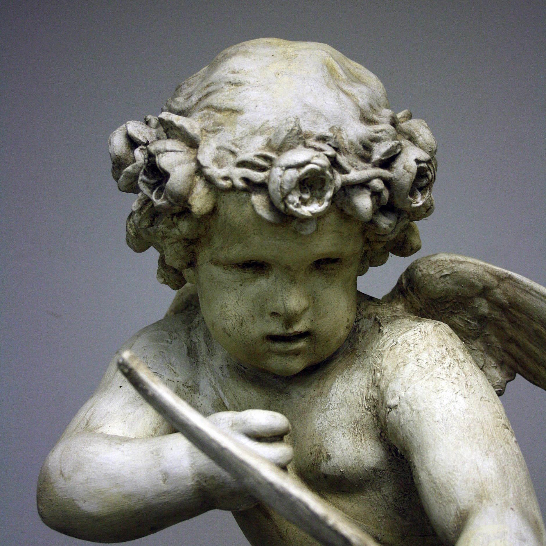 20th Century Large Plaster Cupid Statue 4