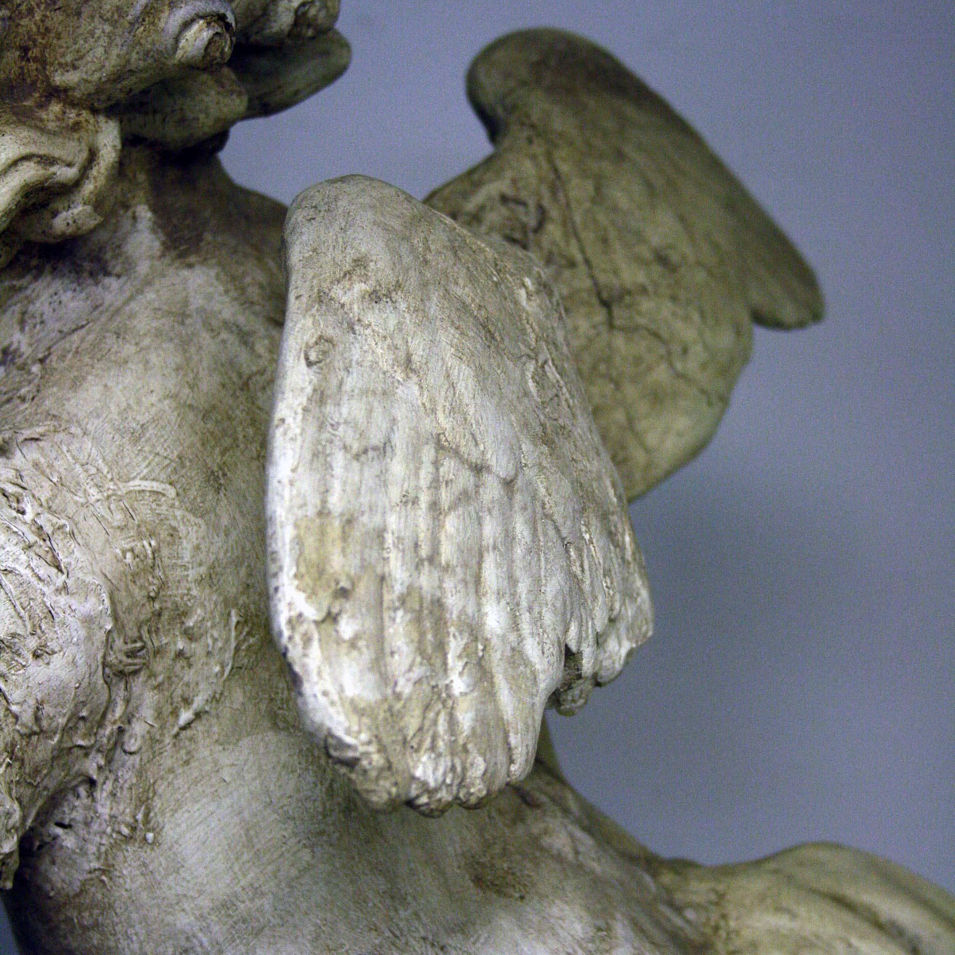 20th Century Large Plaster Cupid Statue 6