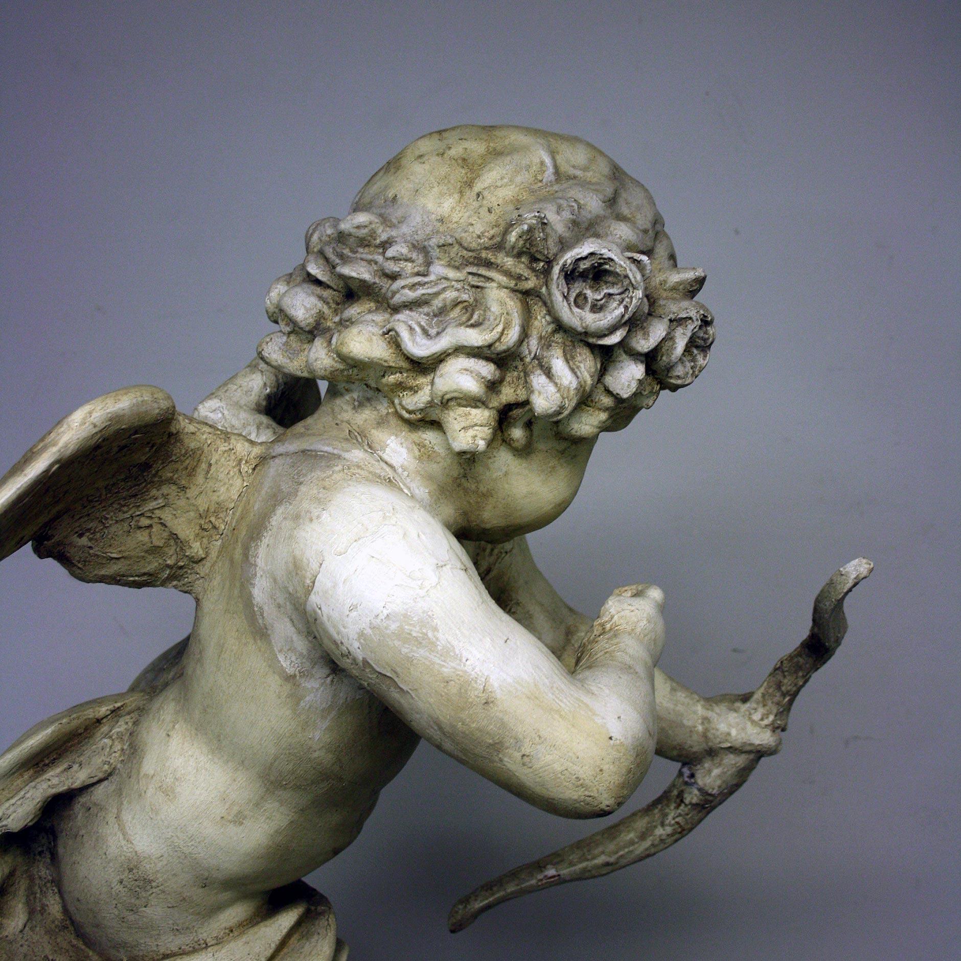 20th Century Large Plaster Cupid Statue 9