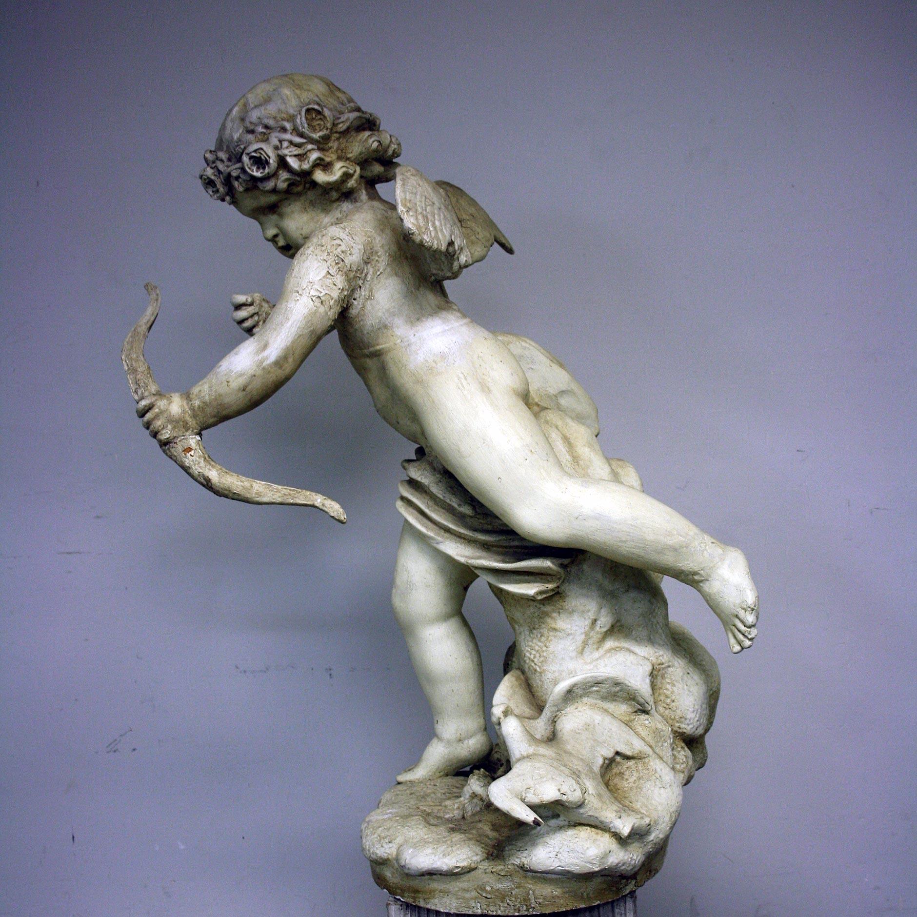 large cupid statue