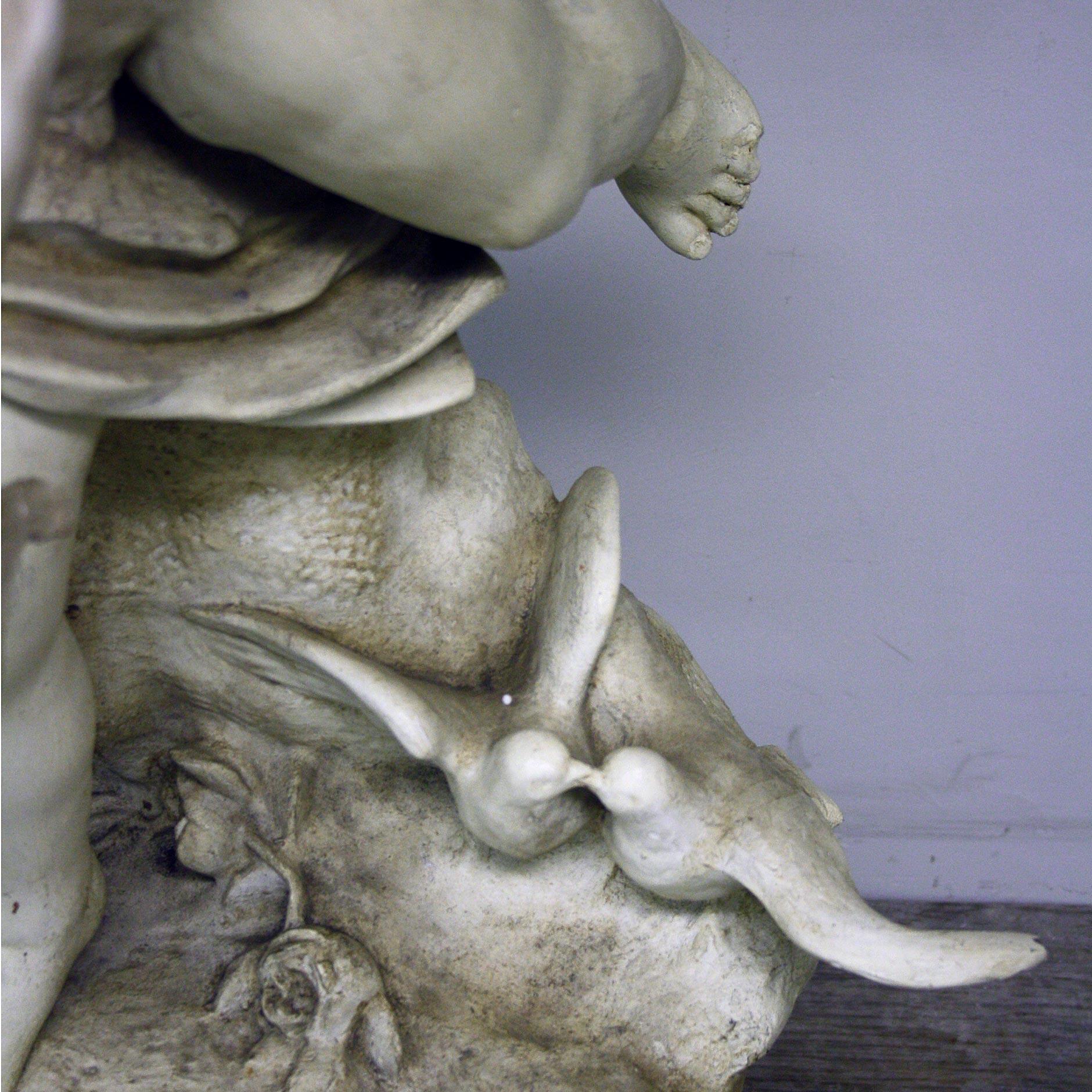 European 20th Century Large Plaster Cupid Statue