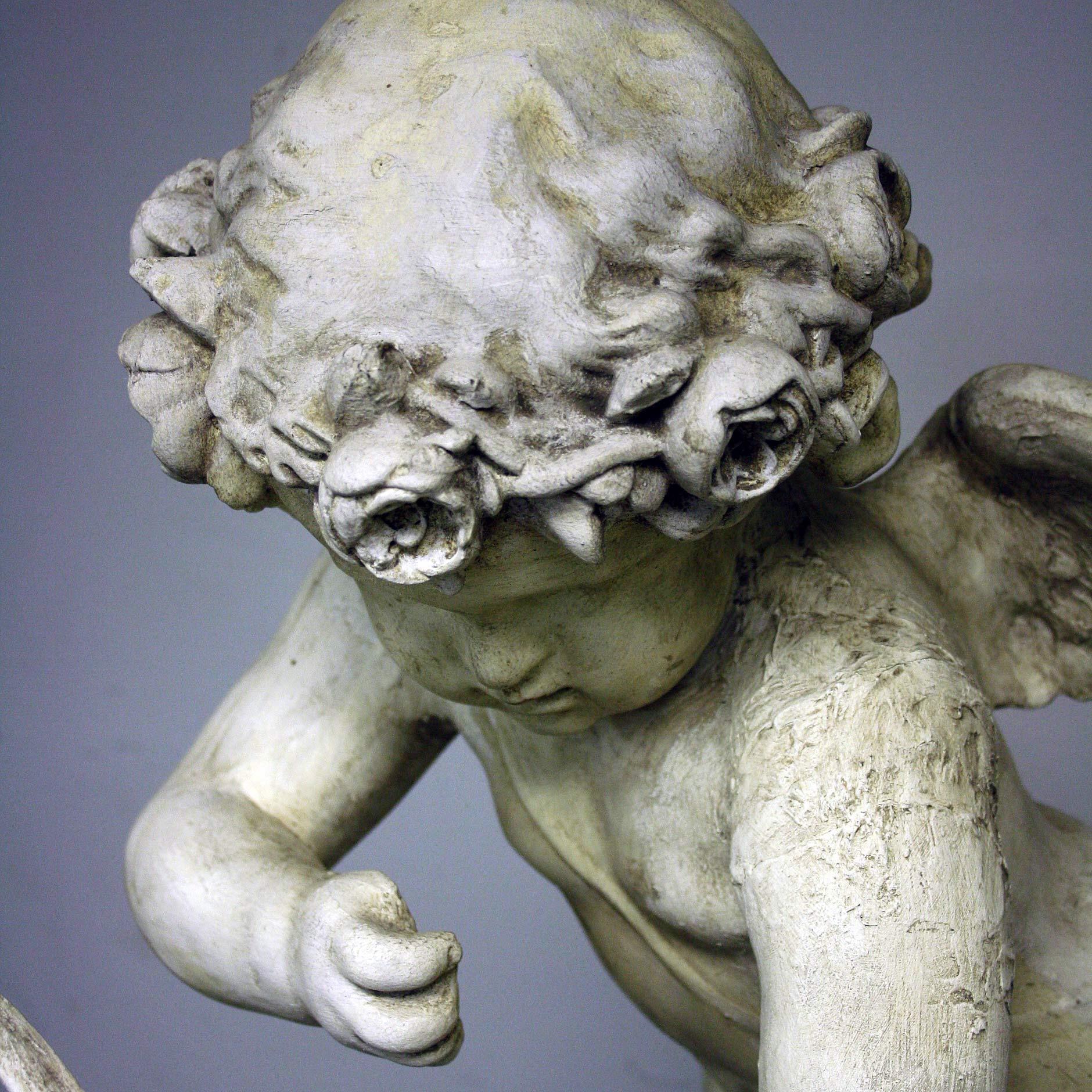 20th Century Large Plaster Cupid Statue 1