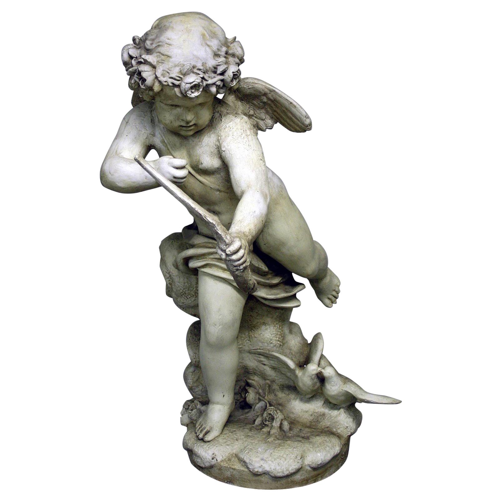 20th Century Large Plaster Cupid Statue