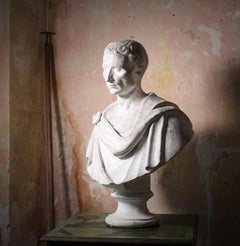 20th Century Large Plaster Library Bust of Julius Caesar Grand Tour