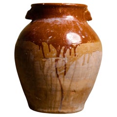 20th Century Large Provençal Glazed Rim Terracotta Jar